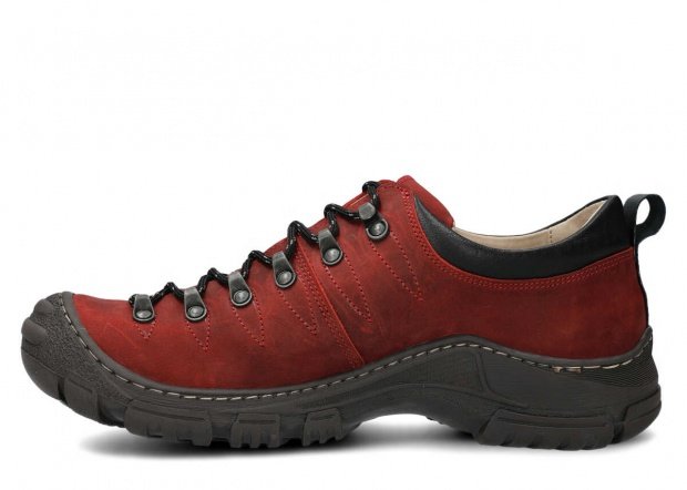 Pánské nízké trekové boty NAGABA 444 červená crazy kožené