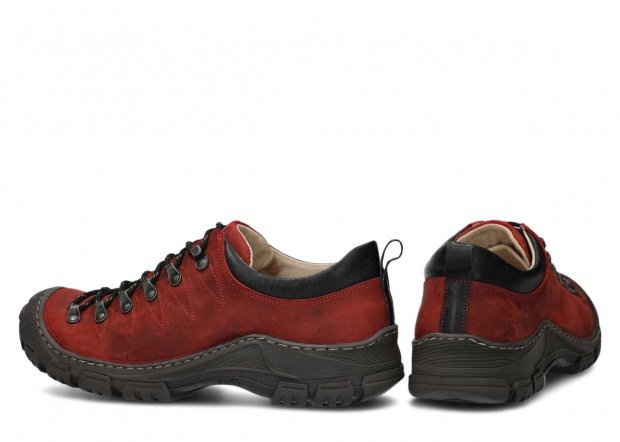 Pánské nízké trekové boty NAGABA 444 červená crazy kožené