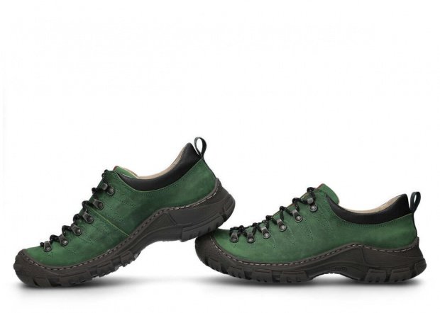 Pánské nízké trekové boty NAGABA 444 zelená crazy kožené
