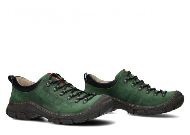 Pánské nízké trekové boty NAGABA 444 zelená crazy kožené
