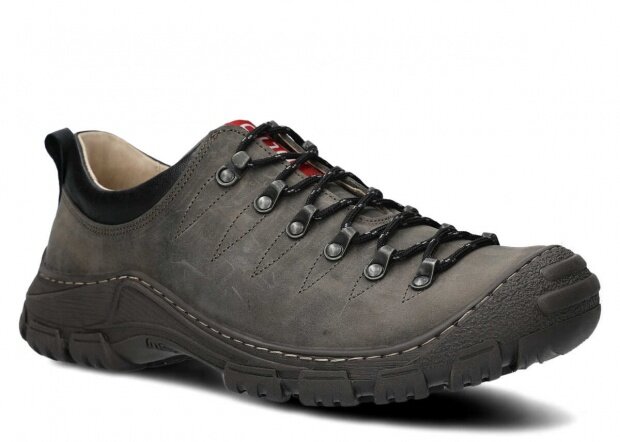 Pánské nízké trekové boty NAGABA 444 šedá crazy kožené