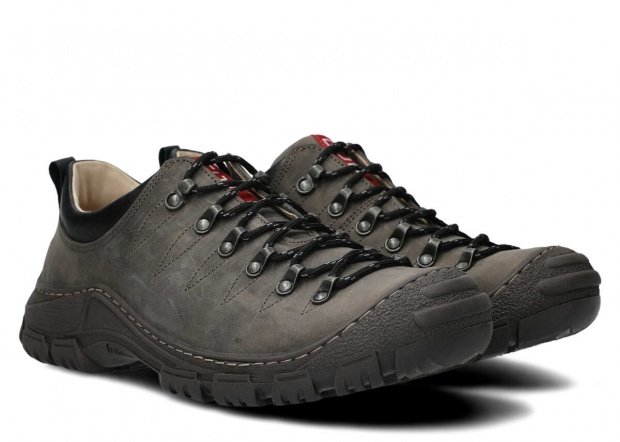 Pánské nízké trekové boty NAGABA 444 šedá crazy kožené