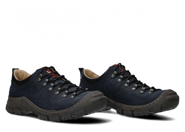 Pánské nízké trekové boty NAGABA 444 tmavě modrá crazy kožené