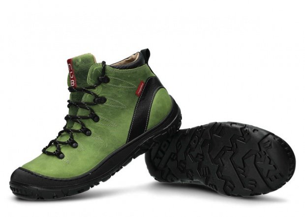Kotníkové trekové boty NAGABA 240 jasně zelená crazy kožené