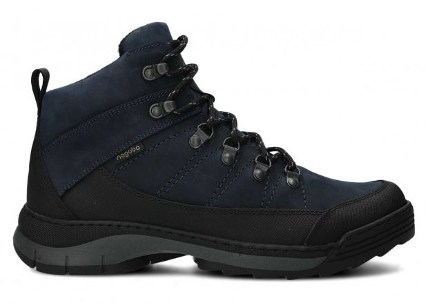 Pánské kotníkové trekové boty NAGABA 442 tmavě modrá crazy kožené