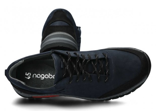 Pánské nízké trekové boty NAGABA 408 tmavě modrá crazy kožené