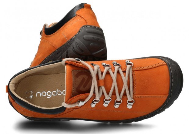 Pánské nízké trekové boty NAGABA 455 oranžová campari kožené