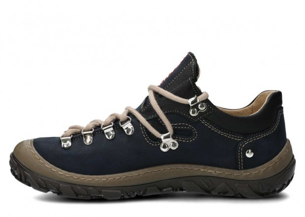 Nízké trekové boty NAGABA 054 tmavě modrá crazy kožené