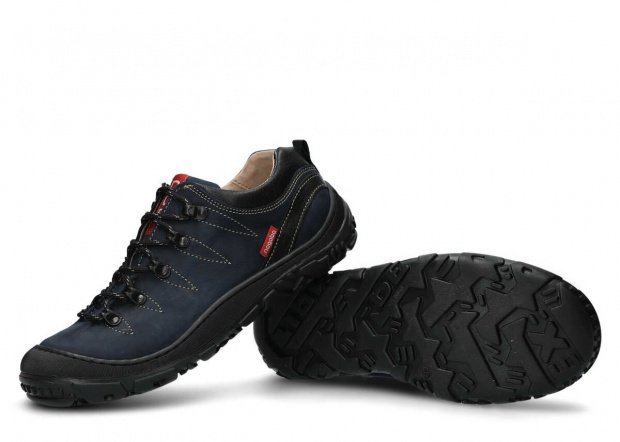 Nízké trekové boty NAGABA 241 tmavě modrá crazy kožené