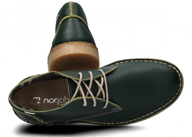 Pánské kotníkové boty NAGABA 422 zelená sandwich kožené