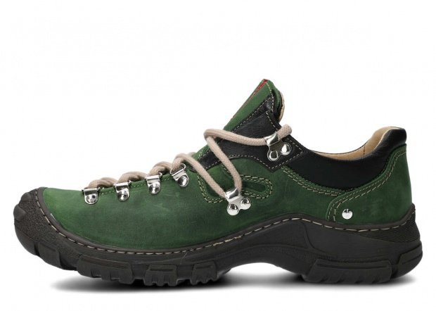 Pánské nízké trekové boty NAGABA 055 zelená crazy kožené