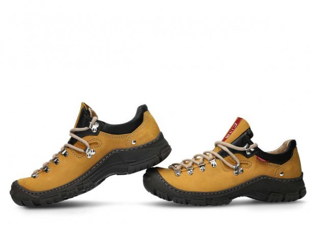 Pánské nízké trekové boty NAGABA 055 žlutá crazy kožené
