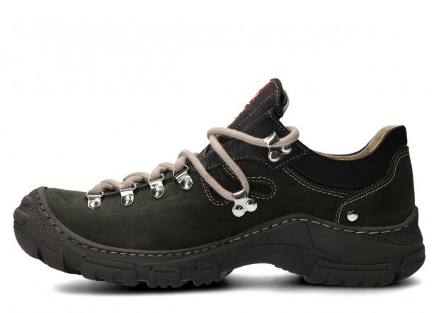 Pánské nízké trekové boty NAGABA 055 khaki crazy kožené