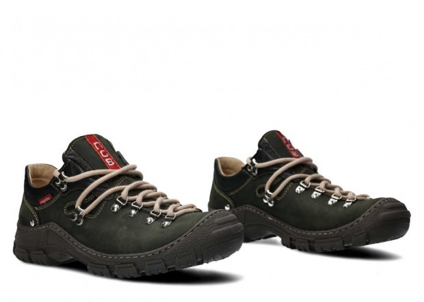 Pánské nízké trekové boty NAGABA 055 khaki crazy kožené