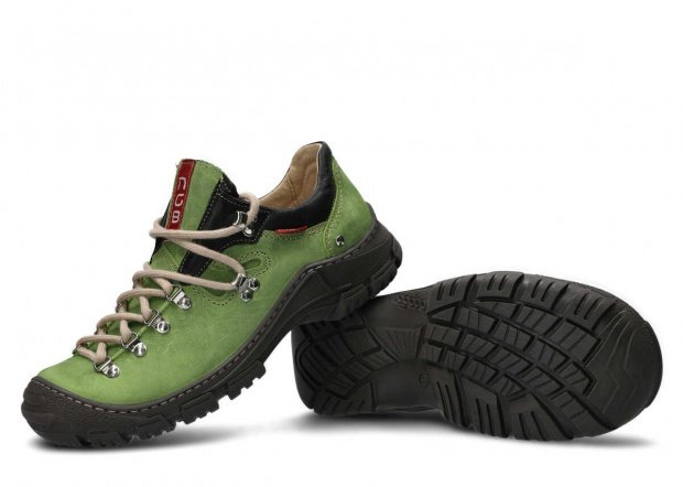 Pánské nízké trekové boty NAGABA 055 jasně zelená crazy kožené