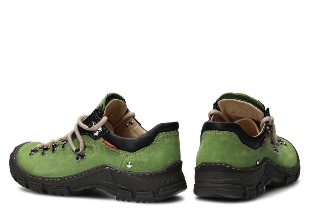 Pánské nízké trekové boty NAGABA 055 jasně zelená crazy kožené