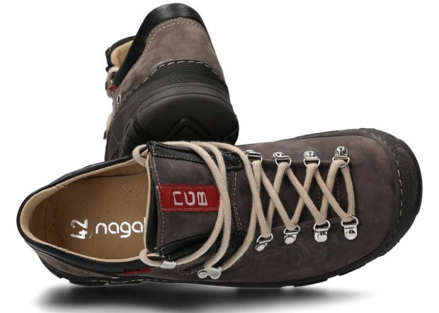 Pánské nízké trekové boty NAGABA 055 grafitová crazy kožené