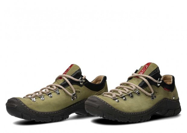 Pánské nízké trekové boty NAGABA 055 zelená barka kožené