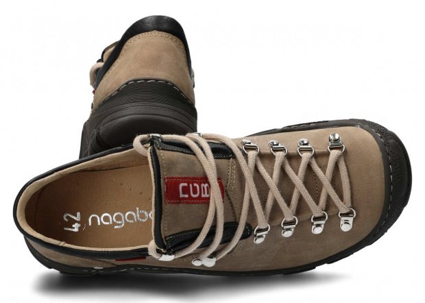 Pánské nízké trekové boty NAGABA 055 béžová barka kožené