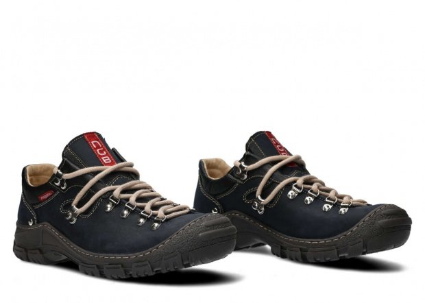 Pánské nízké trekové boty NAGABA 055 tmavě modrá crazy kožené