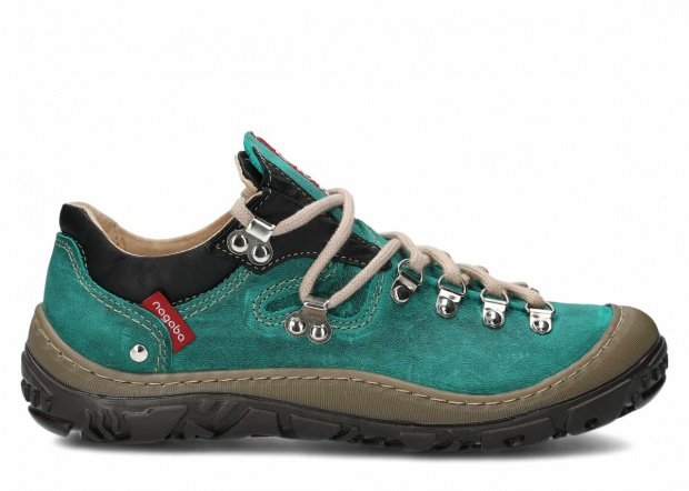 Nízké trekové boty NAGABA 054 smaragdová crazy kožené