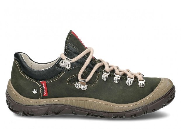 Nízké trekové boty NAGABA 054 khaki crazy kožené