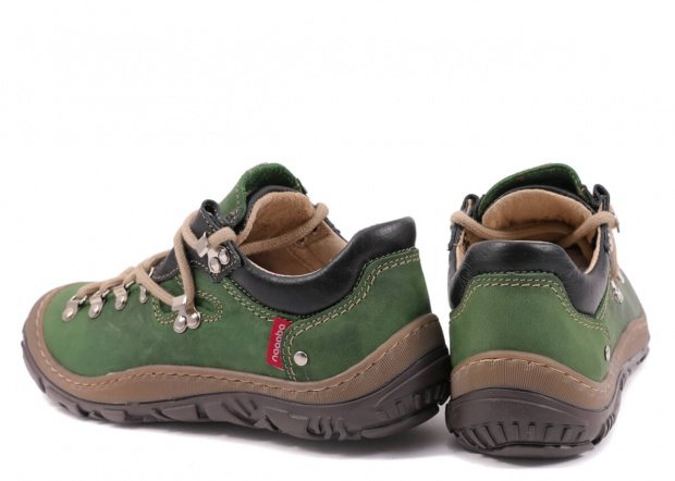 Nízké trekové boty NAGABA 054 zelená crazy kožené