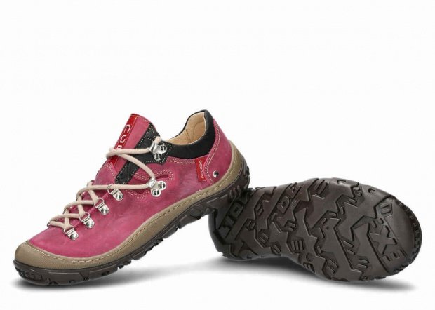 Nízké trekové boty NAGABA 054 růžová crazy kožené