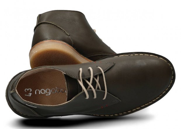 Pánské kotníkové boty NAGABA 422 khaki sovage kožené