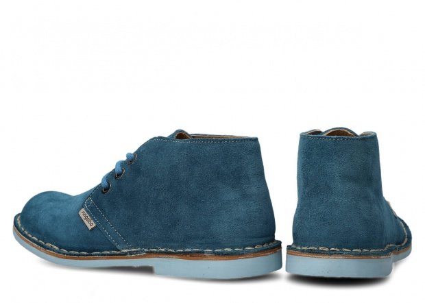 Kotníkové boty NAGABA 082 modrá velur kožené