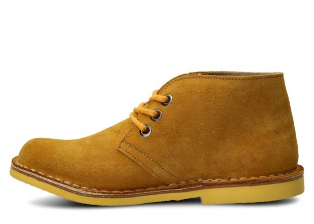 Kotníkové boty NAGABA 082 žlutá velur kožené