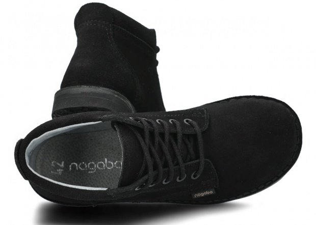 Kotníkové boty NAGABA 079 černá velur kožené
