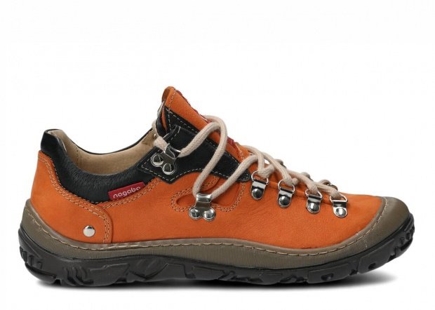 Nízké trekové boty NAGABA 054 oranžová campari kožené