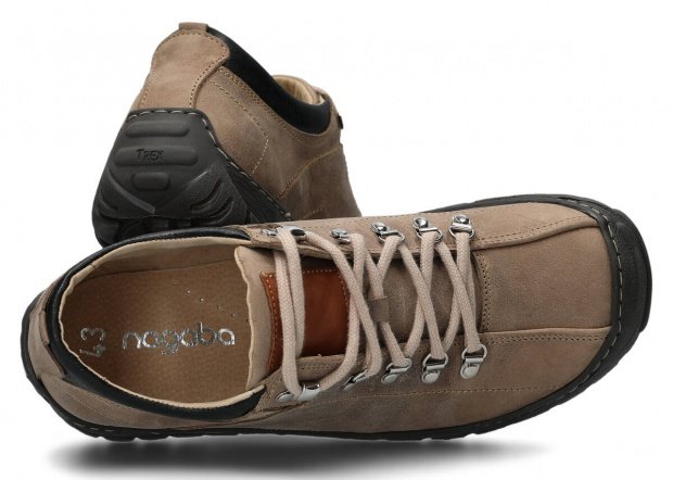 Pánské nízké trekové boty NAGABA 455 béžová barka kožené