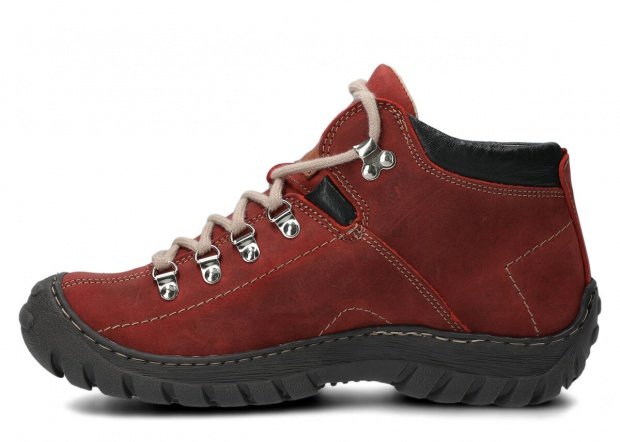 Pánské kotníkové trekové boty NAGABA 456 červená crazy kožené