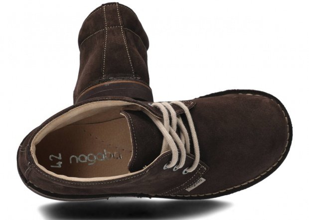 Pánské kotníkové boty NAGABA 075 hnědá velur kožené