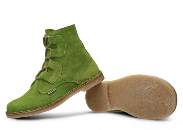 Pánské kotníkové boty NAGABA 188 jasně zelená velur kožené