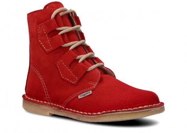 Pánské kotníkové boty NAGABA 188 červená velur kožené