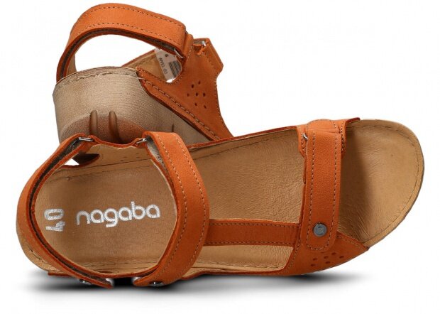 Dámské sandály NAGABA 306 oranžová campari kožené