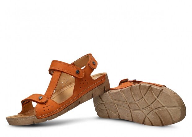 Dámské sandály NAGABA 306 oranžová campari kožené