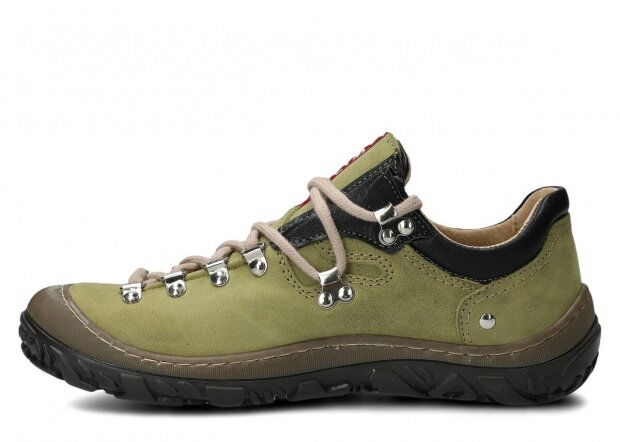 Nízké trekové boty NAGABA 054 zelená barka kožené