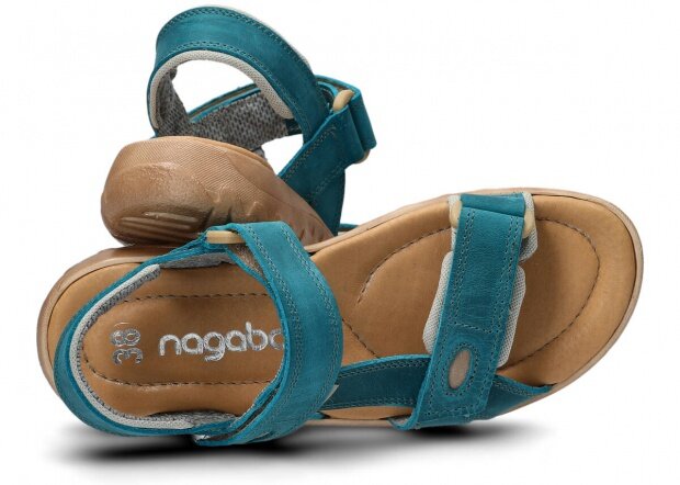 Dámské sandály NAGABA 168 tyrkysová crazy kožené