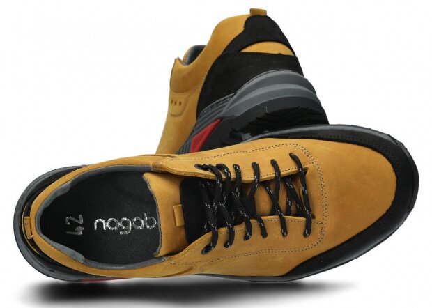 Pánské nízké trekové boty NAGABA 408 žlutá crazy kožené