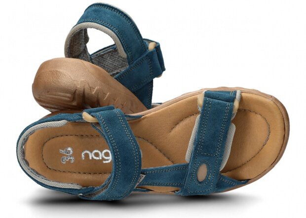 Dámské sandály NAGABA 168 jeans velur kožené
