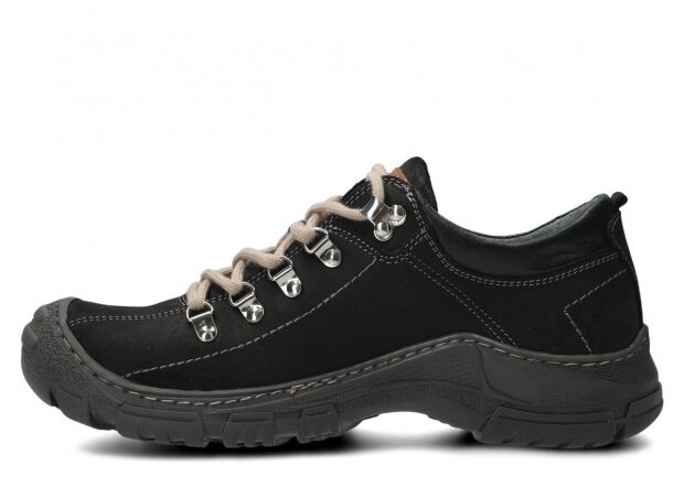 Pánské nízké trekové boty NAGABA 455 HOCZ černá crazy kožené