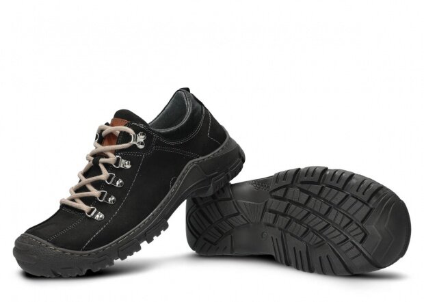 Pánské nízké trekové boty NAGABA 455 černá crazy kožené