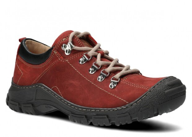 Pánské nízké trekové boty NAGABA 455 HOCZ červená crazy kožené