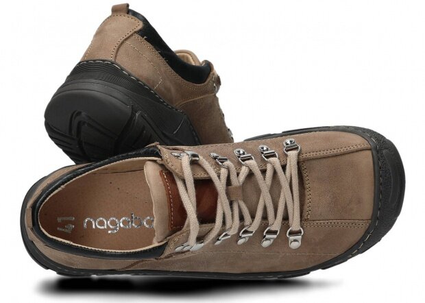 Pánské nízké trekové boty NAGABA 455 HOCZ béžová barka kožené