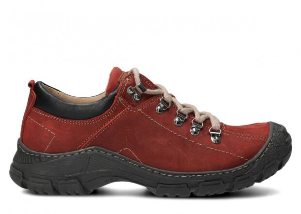 Pánské nízké trekové boty NAGABA 455 HOCZ červená crazy kožené