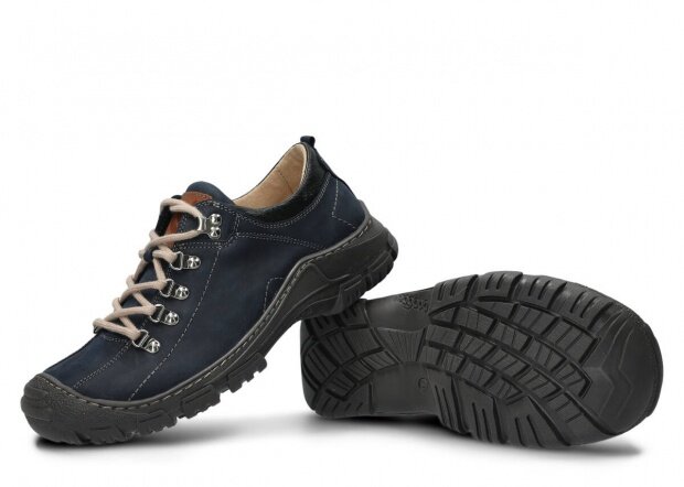 Pánské nízké trekové boty NAGABA 455 HOCZ tmavě modrá crazy kožené